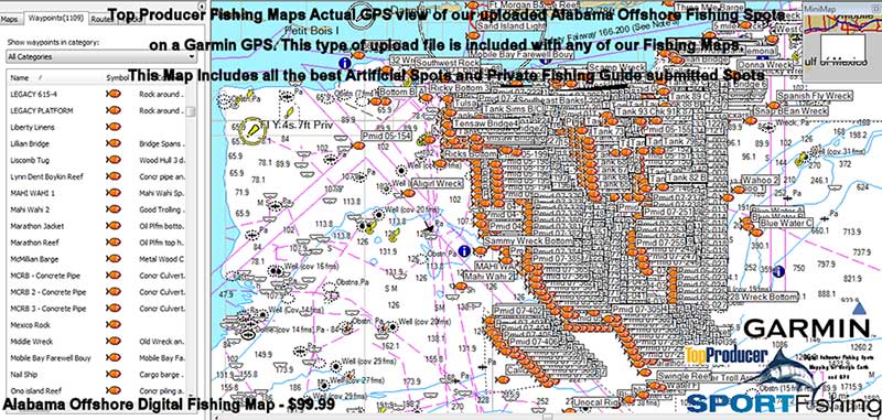 does c map charts show artificial reefs