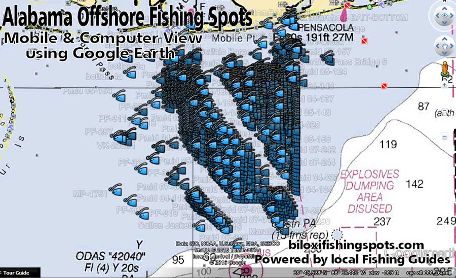 Alabama Artificial Reefs Map | Color 2018