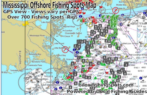 Mississippi Offshore Fishing Maps for GPS