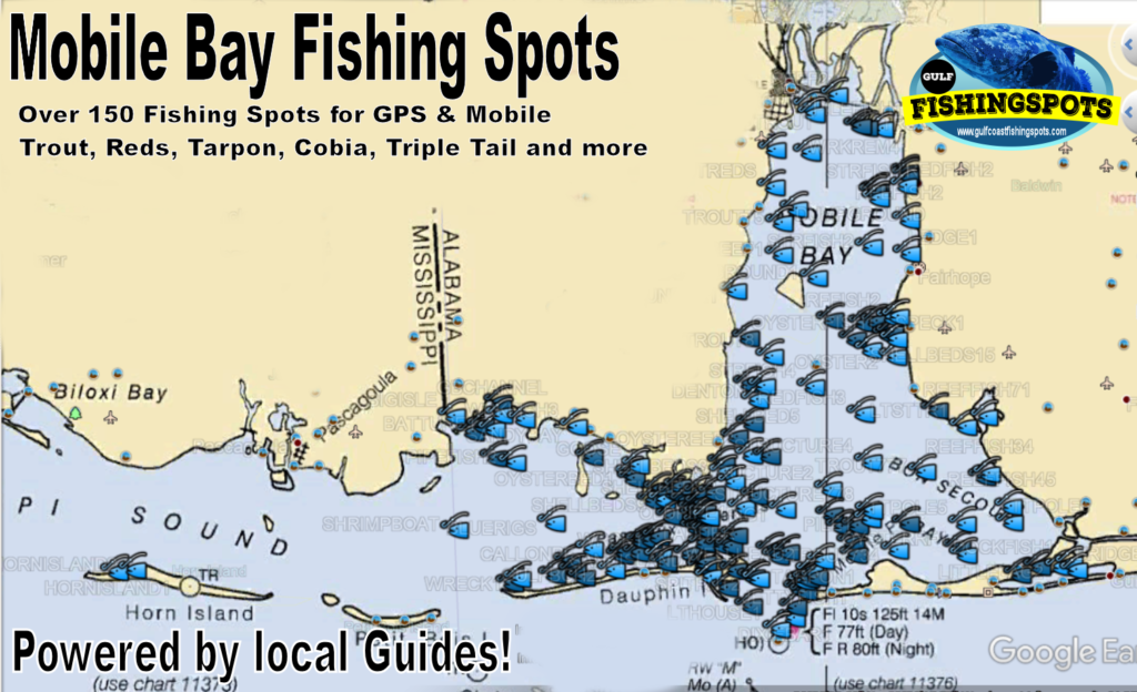 Mobile Bay Fishing Spots for GPS